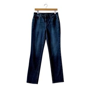 Talbots Straight Leg Jeans Womens Dark Wash Blue Denim High Rise Pants 28 Inseam